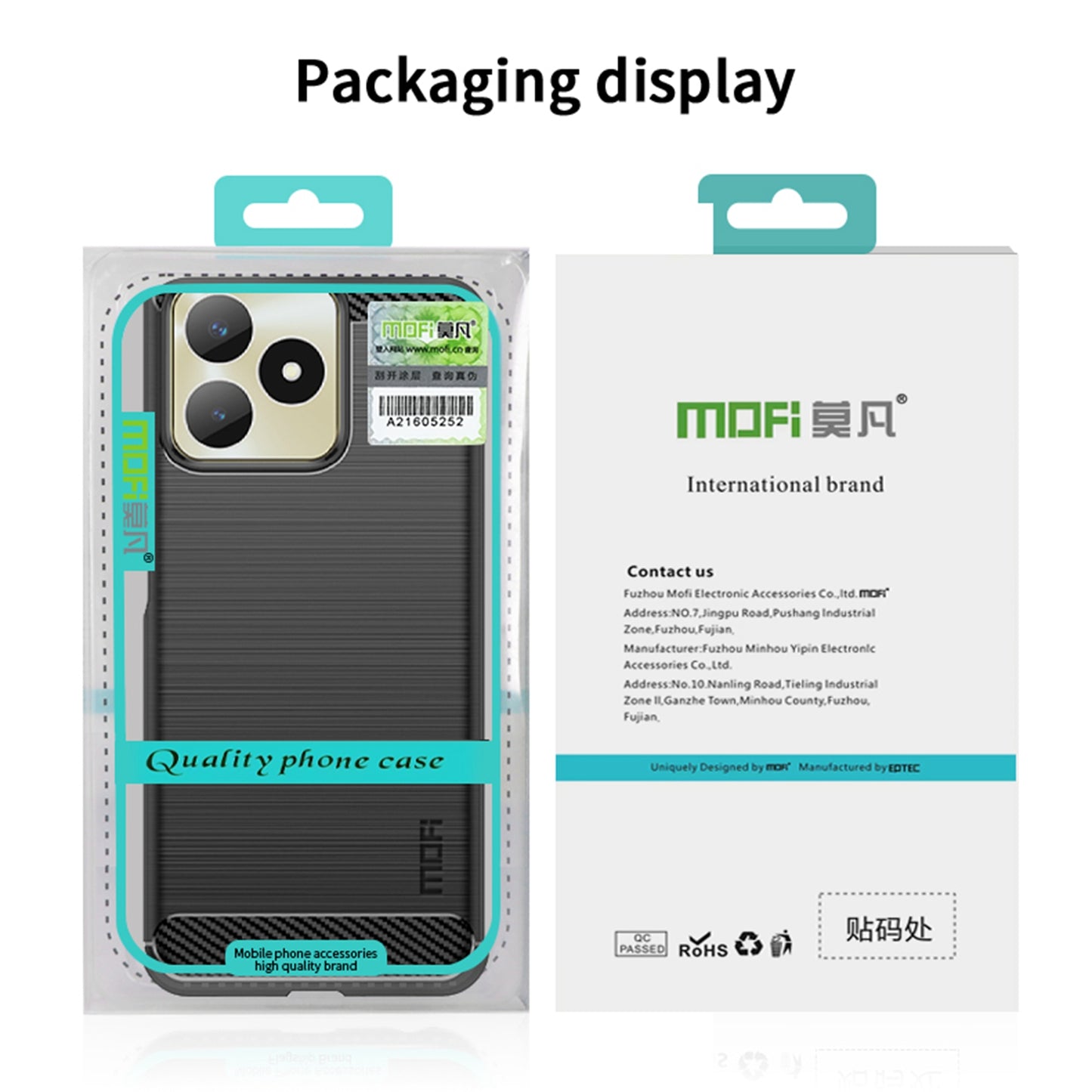 MOFI JK TPU Series-1 for Realme Narzo N53 4G / Realme C53 4G TPU Phone Case Brushed Carbon Fiber Phone Cover