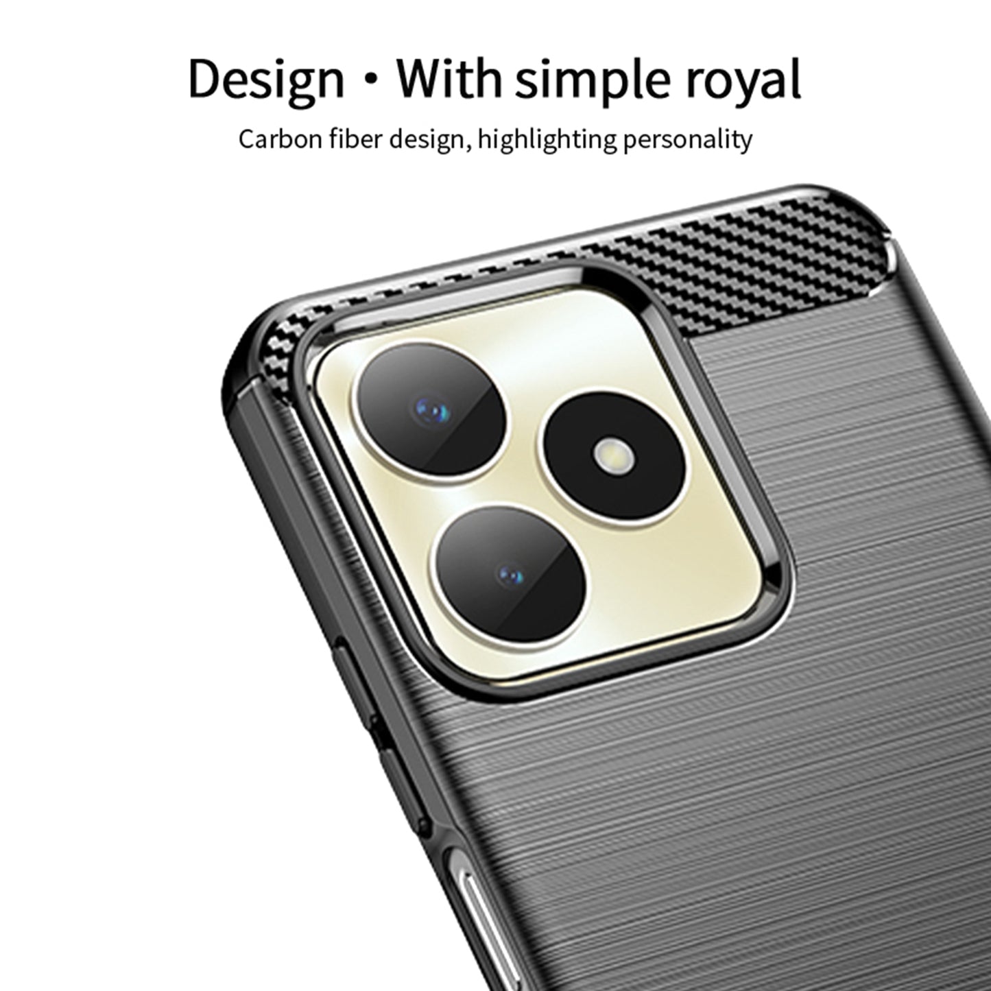 MOFI JK TPU Series-1 for Realme Narzo N53 4G / Realme C53 4G TPU Phone Case Brushed Carbon Fiber Phone Cover