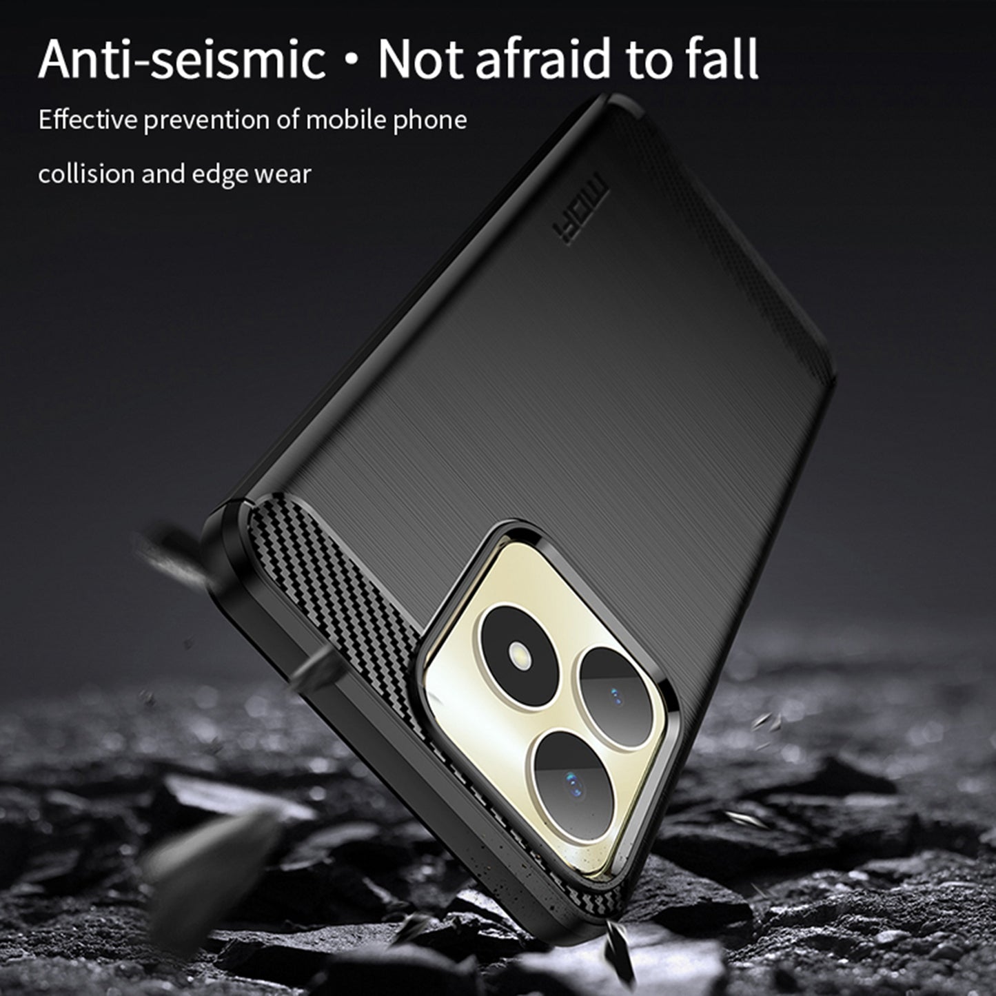 MOFI JK TPU Series-1 for Realme Narzo N53 4G / Realme C53 4G TPU Phone Case Brushed Carbon Fiber Phone Cover