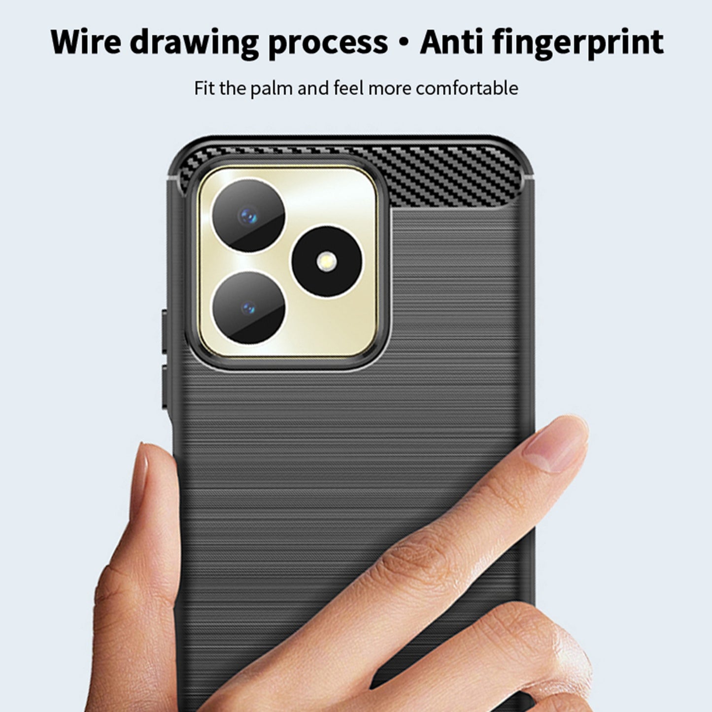 MOFI JK TPU Series-1 for Realme Narzo N53 4G / Realme C53 4G TPU Phone Case Brushed Carbon Fiber Phone Cover