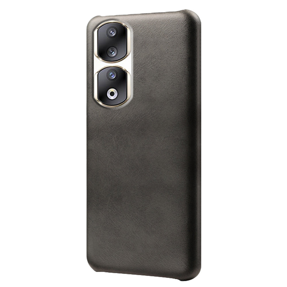 For Honor 90 Pro Calf Texture Phone Case PU Leather Coated PC Anti-scratch Cover