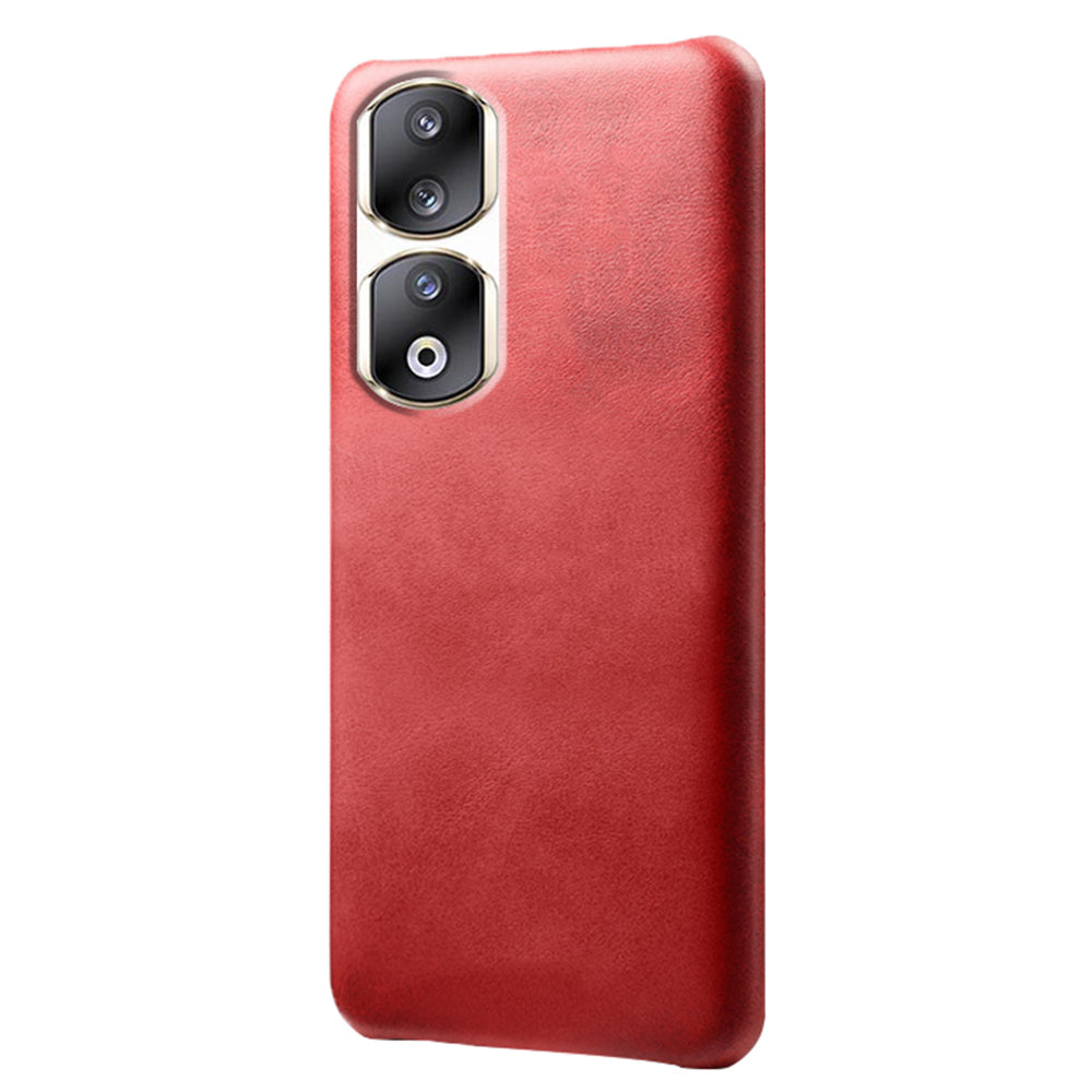 For Honor 90 Pro Calf Texture Phone Case PU Leather Coated PC Anti-scratch Cover