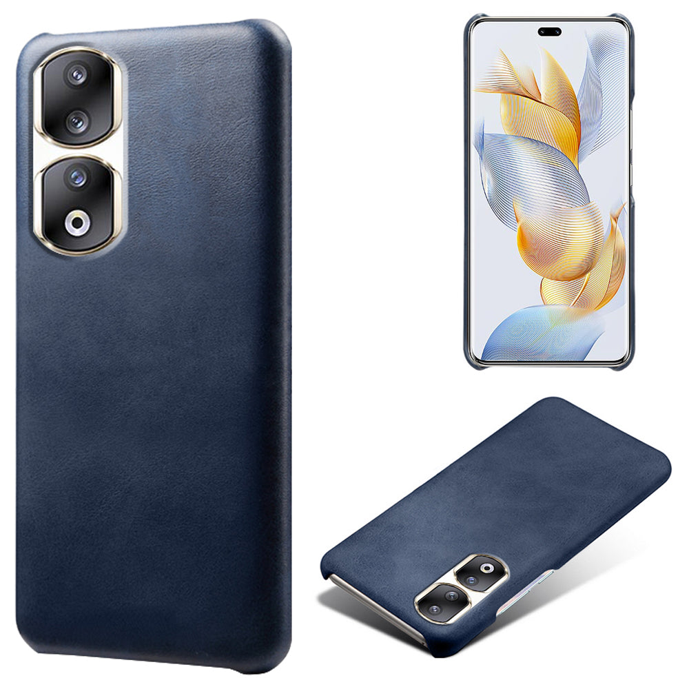 For Honor 90 Pro Calf Texture Phone Case PU Leather Coated PC Anti-scratch Cover