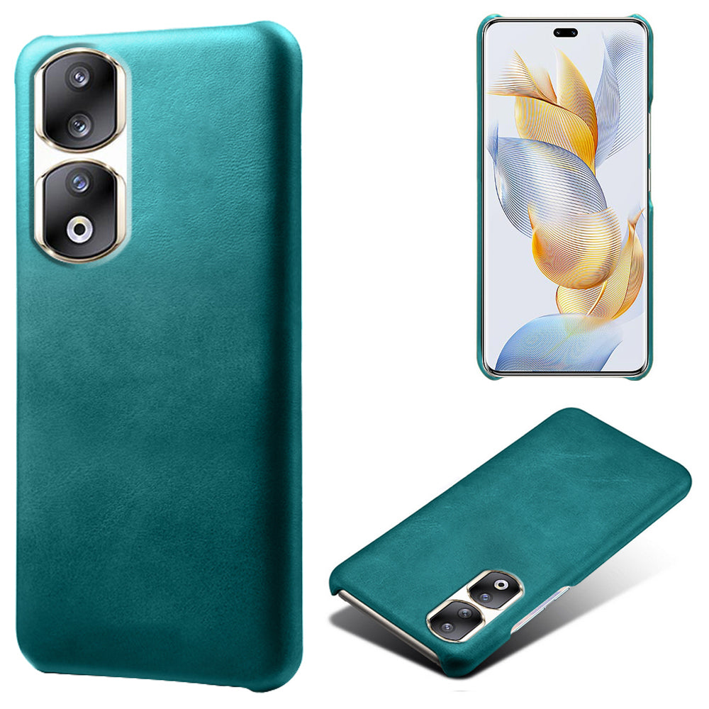 For Honor 90 Pro Calf Texture Phone Case PU Leather Coated PC Anti-scratch Cover