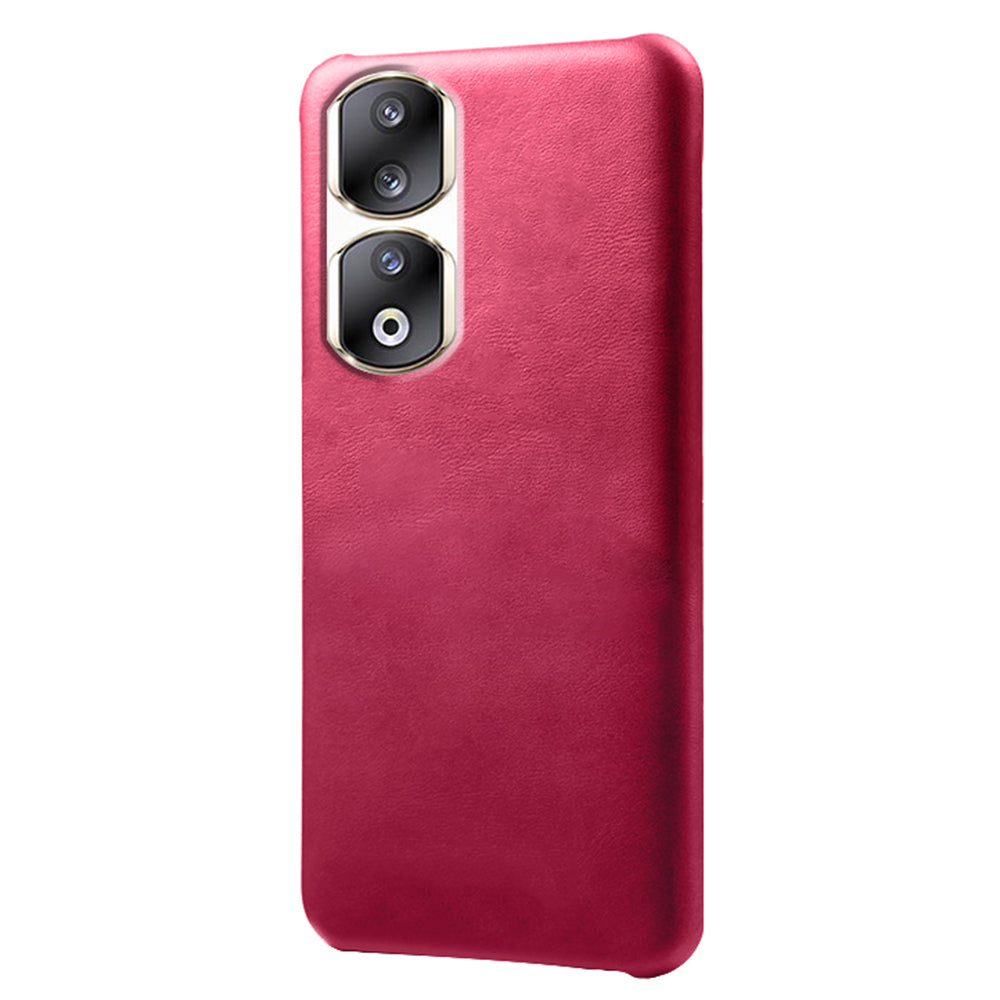 For Honor 90 Pro Calf Texture Phone Case PU Leather Coated PC Anti-scratch Cover