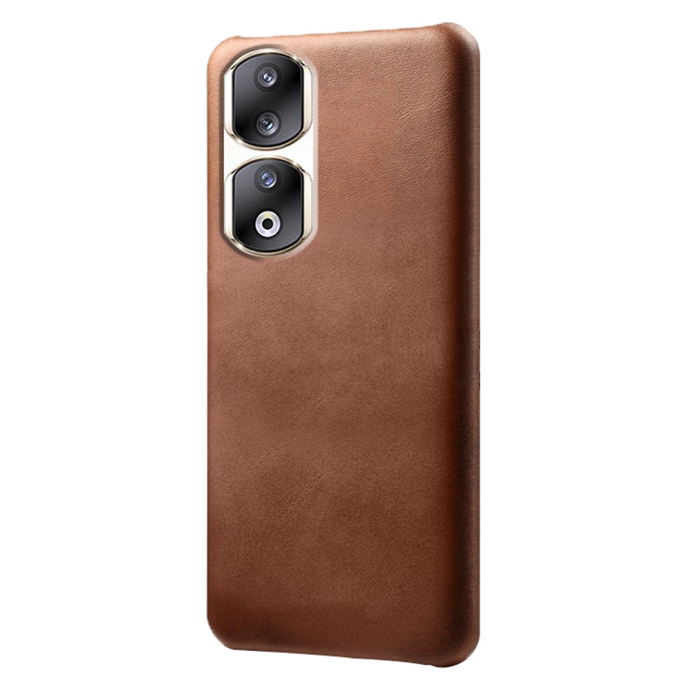 For Honor 90 Pro Calf Texture Phone Case PU Leather Coated PC Anti-scratch Cover