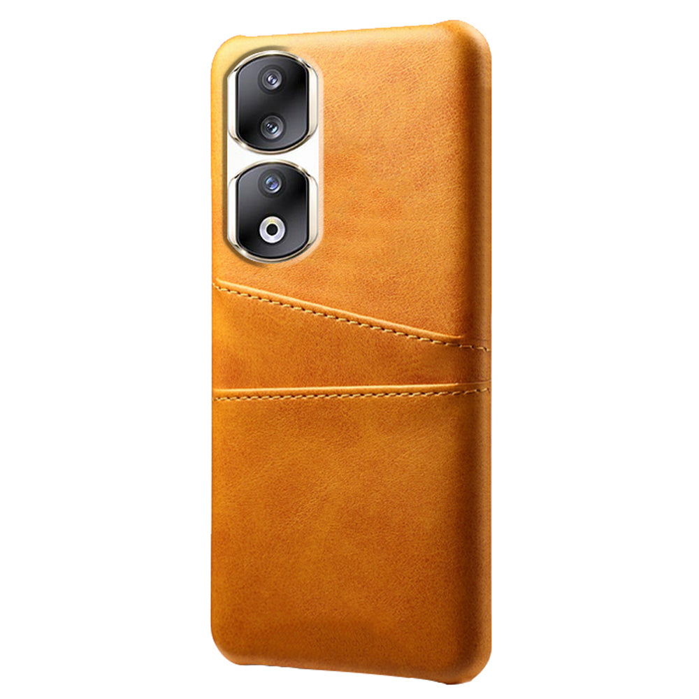 For Honor 90 Pro Dual Card Slots PU Leather Coated PC Case Anti-scratch Phone Cover