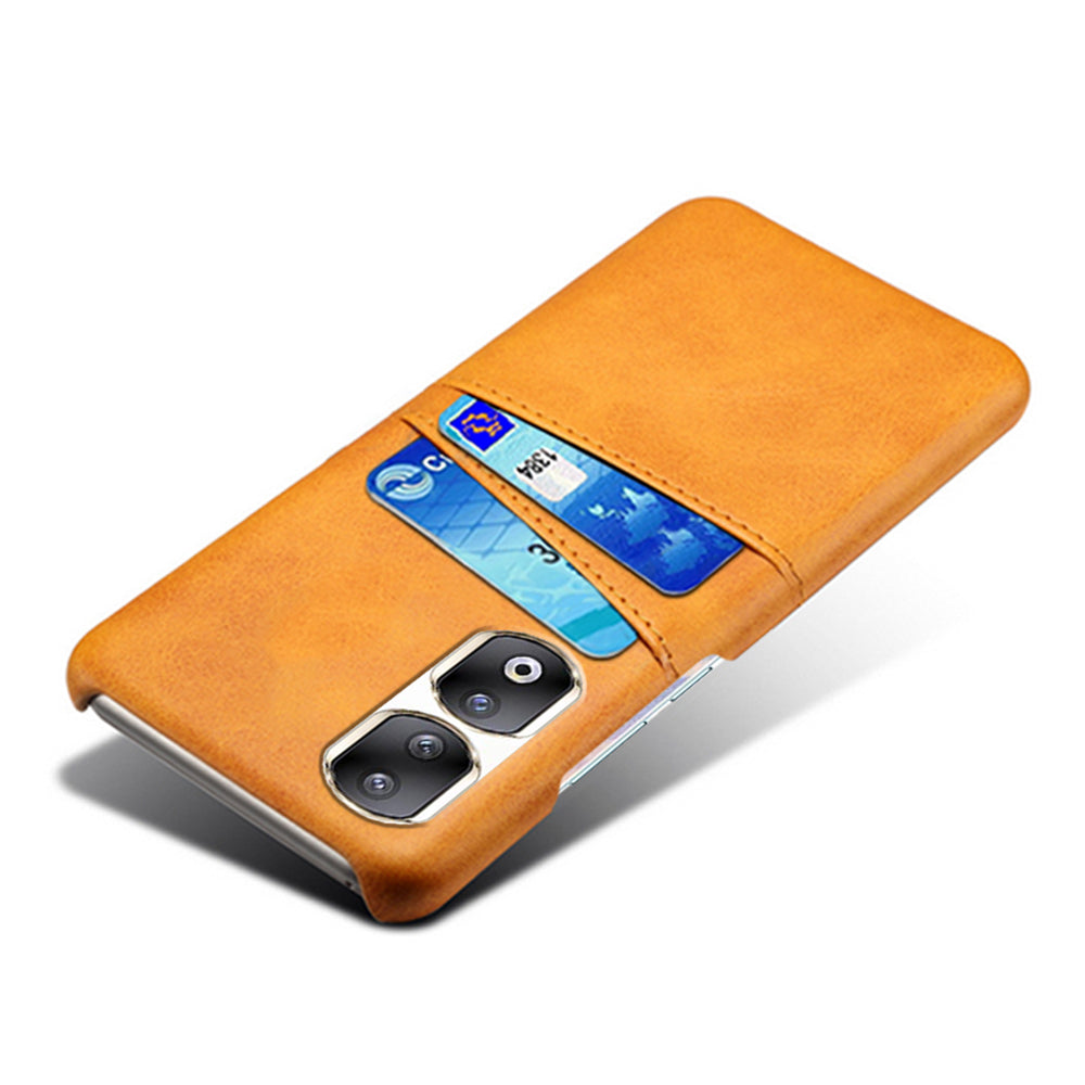 For Honor 90 Pro Dual Card Slots PU Leather Coated PC Case Anti-scratch Phone Cover