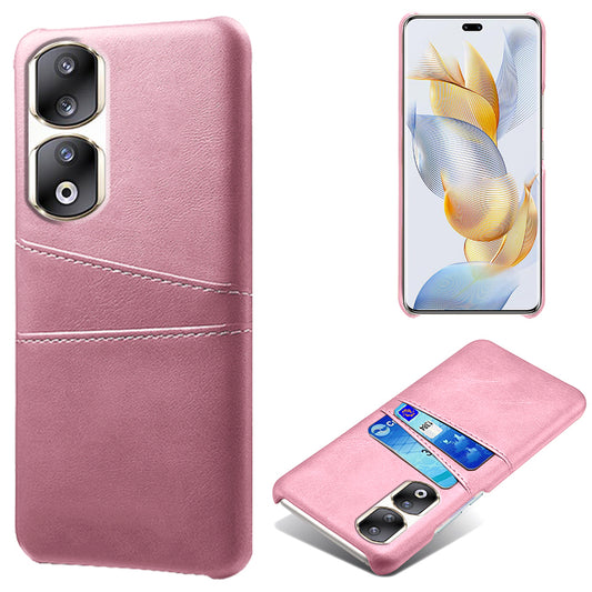 For Honor 90 Pro Dual Card Slots PU Leather Coated PC Case Anti-scratch Phone Cover
