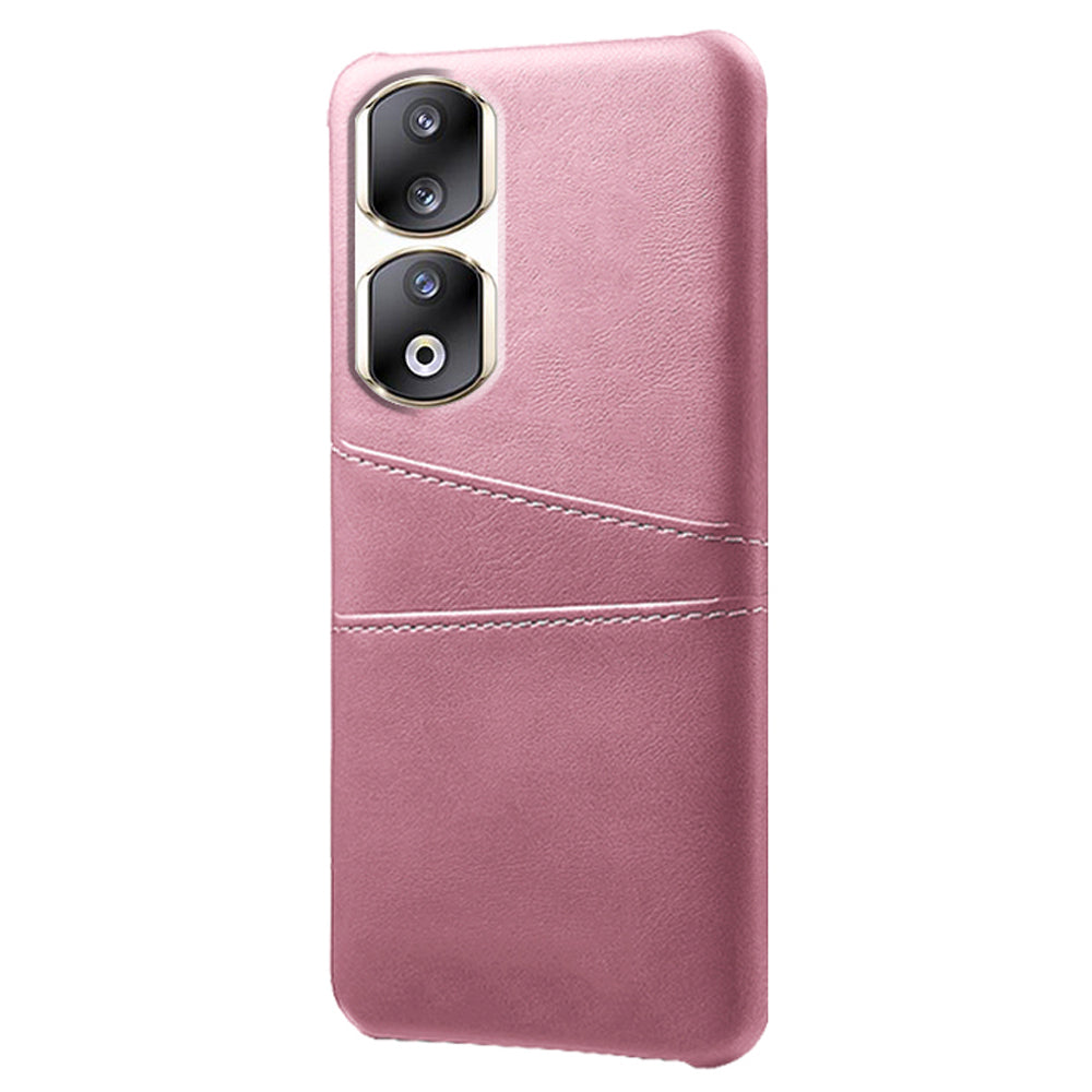 For Honor 90 Pro Dual Card Slots PU Leather Coated PC Case Anti-scratch Phone Cover