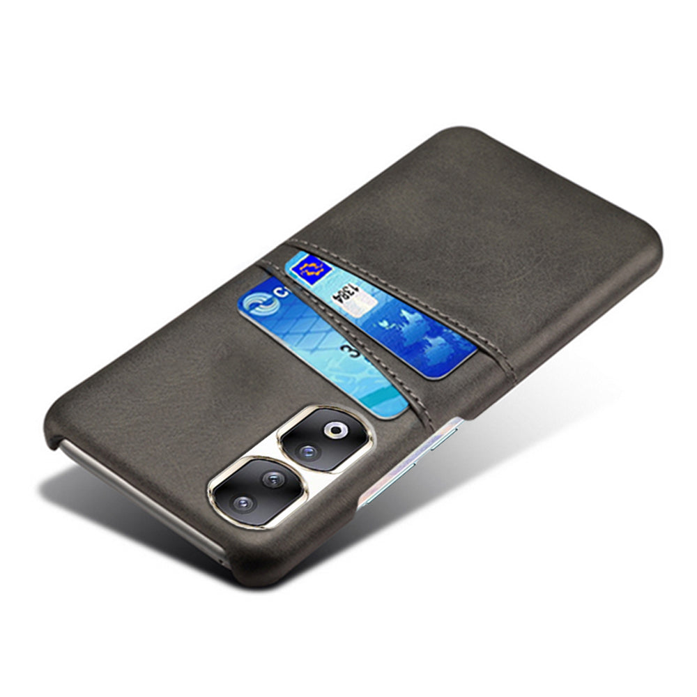 For Honor 90 Pro Dual Card Slots PU Leather Coated PC Case Anti-scratch Phone Cover