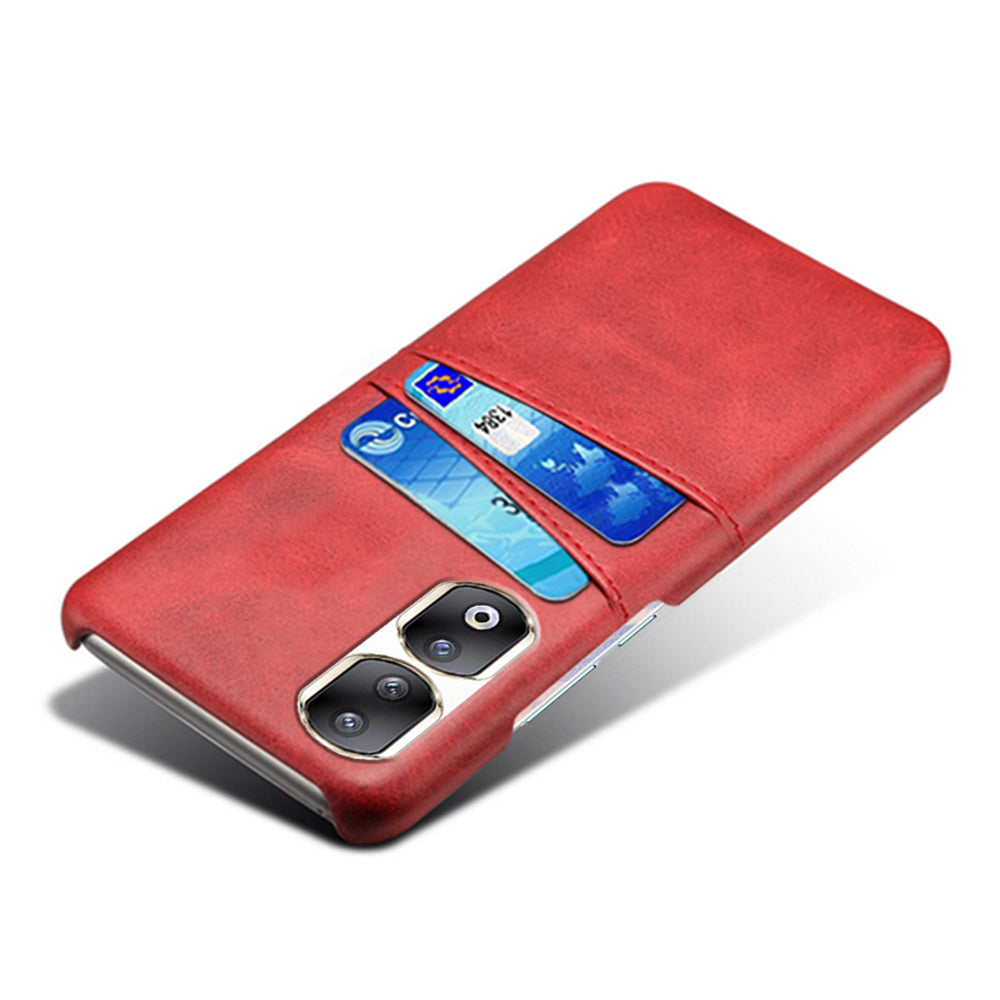 For Honor 90 Pro Dual Card Slots PU Leather Coated PC Case Anti-scratch Phone Cover