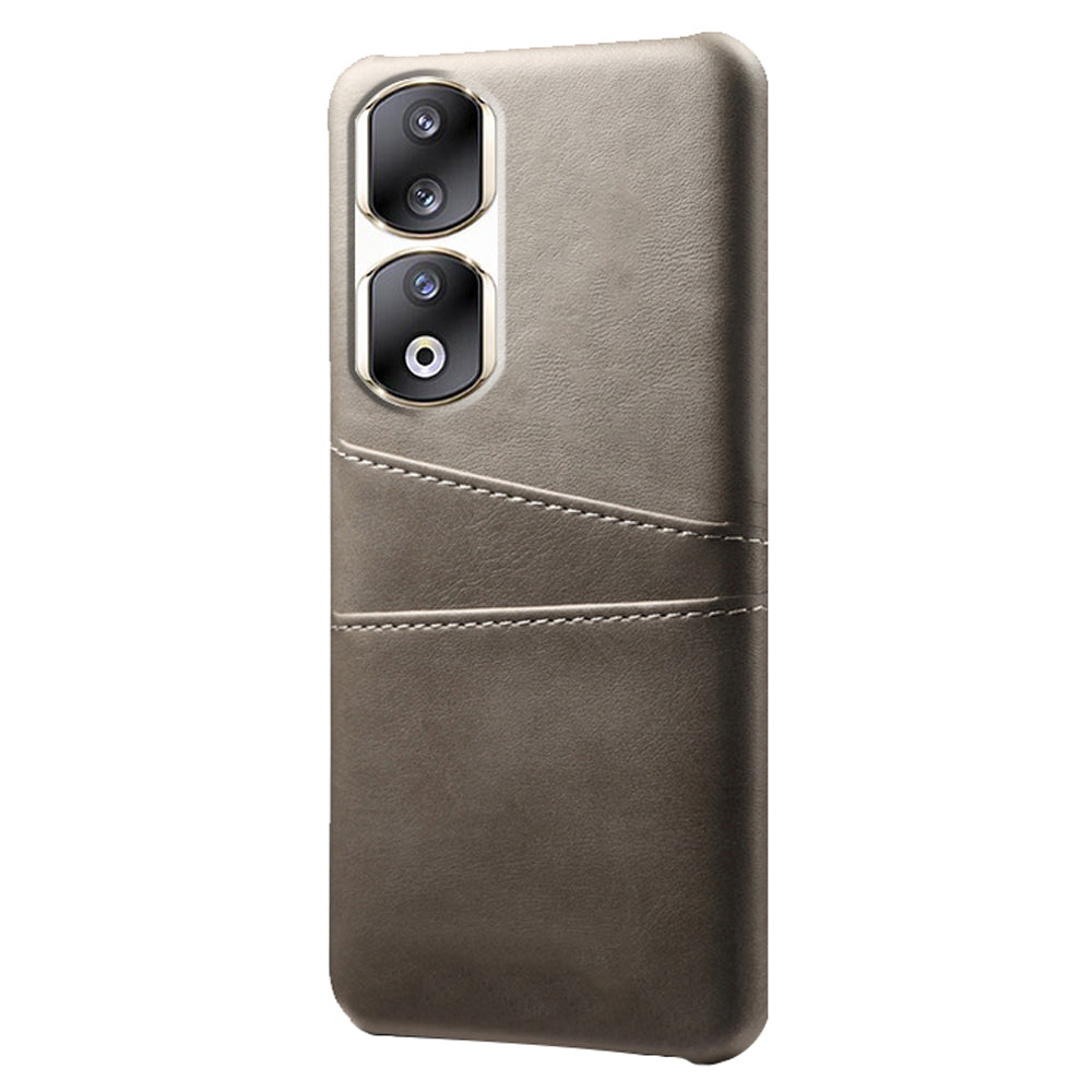 For Honor 90 Pro Dual Card Slots PU Leather Coated PC Case Anti-scratch Phone Cover
