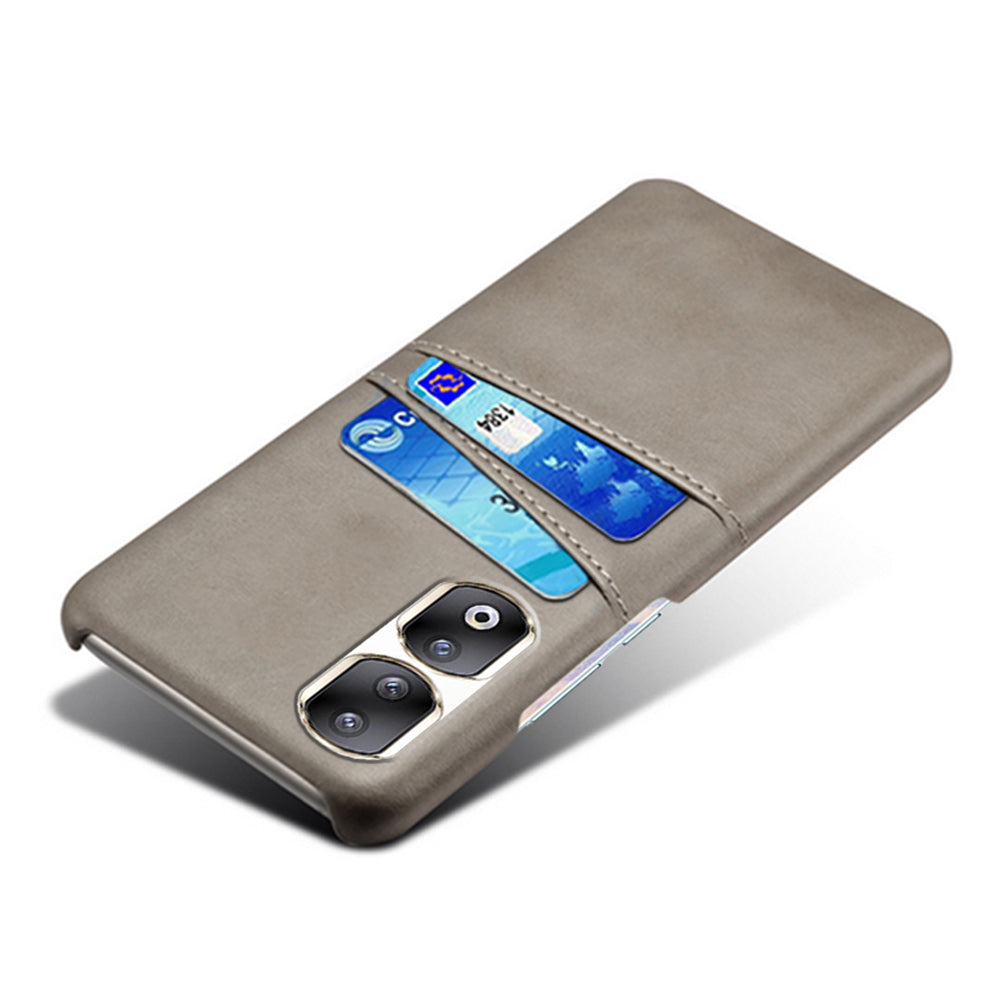 For Honor 90 Pro Dual Card Slots PU Leather Coated PC Case Anti-scratch Phone Cover