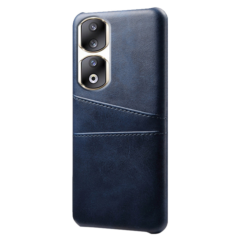 For Honor 90 Pro Dual Card Slots PU Leather Coated PC Case Anti-scratch Phone Cover