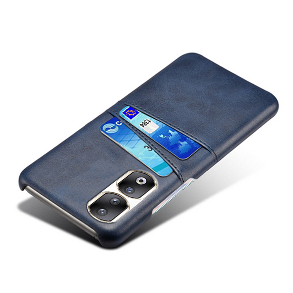 For Honor 90 Pro Dual Card Slots PU Leather Coated PC Case Anti-scratch Phone Cover
