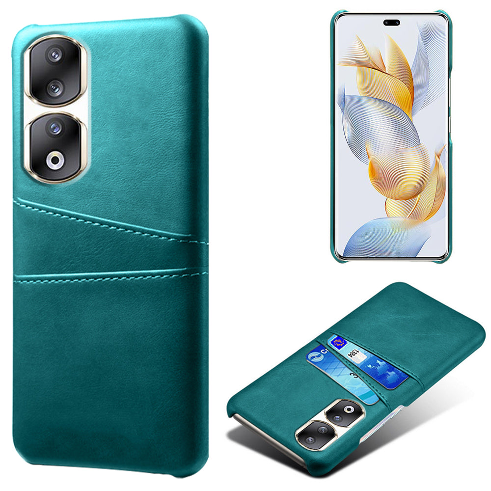 For Honor 90 Pro Dual Card Slots PU Leather Coated PC Case Anti-scratch Phone Cover