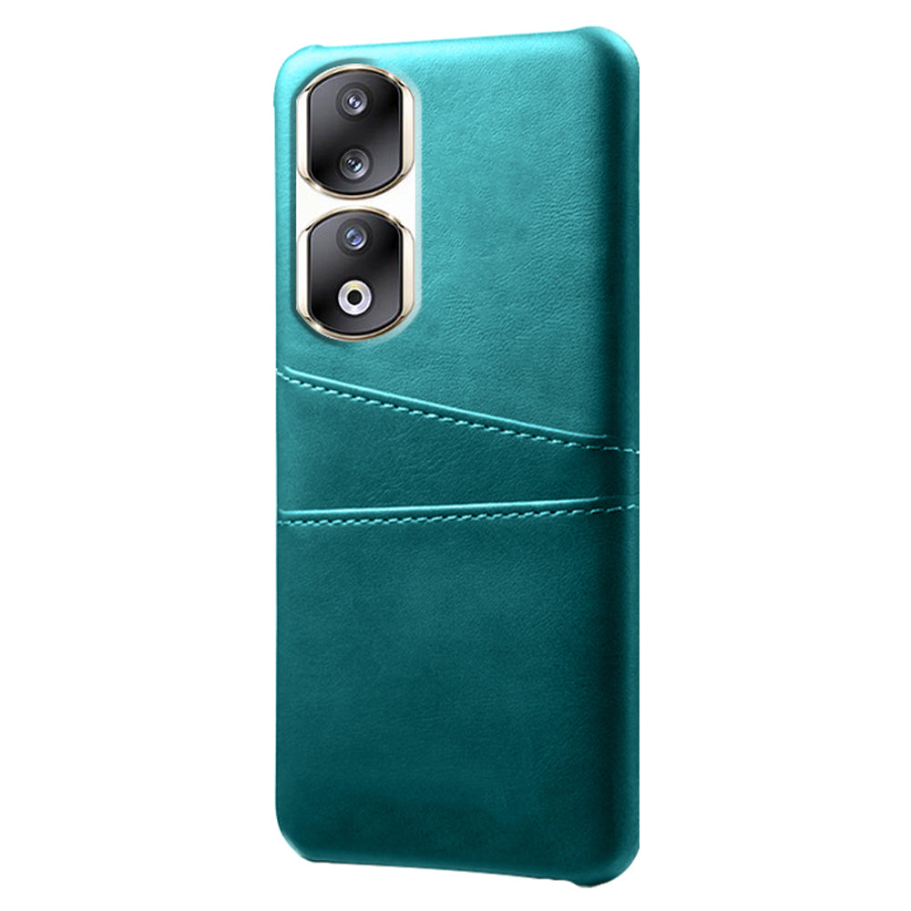 For Honor 90 Pro Dual Card Slots PU Leather Coated PC Case Anti-scratch Phone Cover