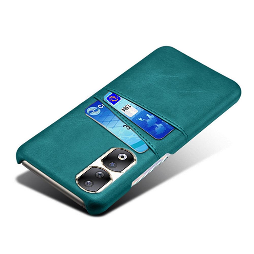 For Honor 90 Pro Dual Card Slots PU Leather Coated PC Case Anti-scratch Phone Cover