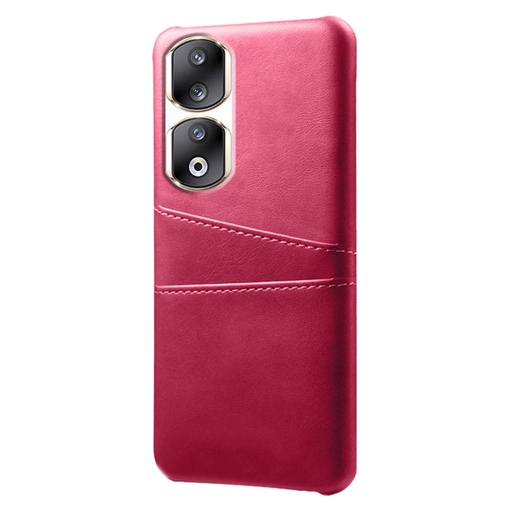 For Honor 90 Pro Dual Card Slots PU Leather Coated PC Case Anti-scratch Phone Cover