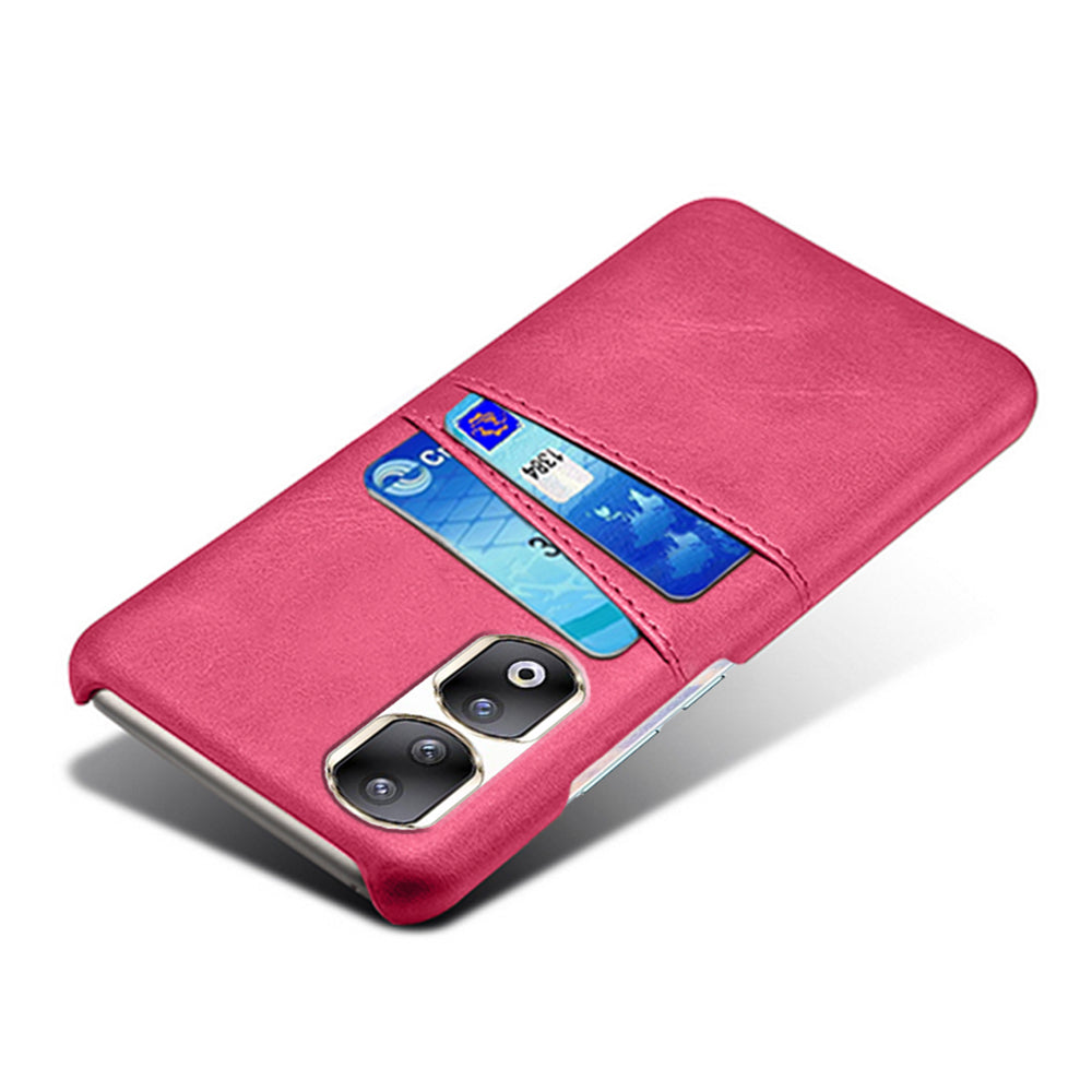 For Honor 90 Pro Dual Card Slots PU Leather Coated PC Case Anti-scratch Phone Cover