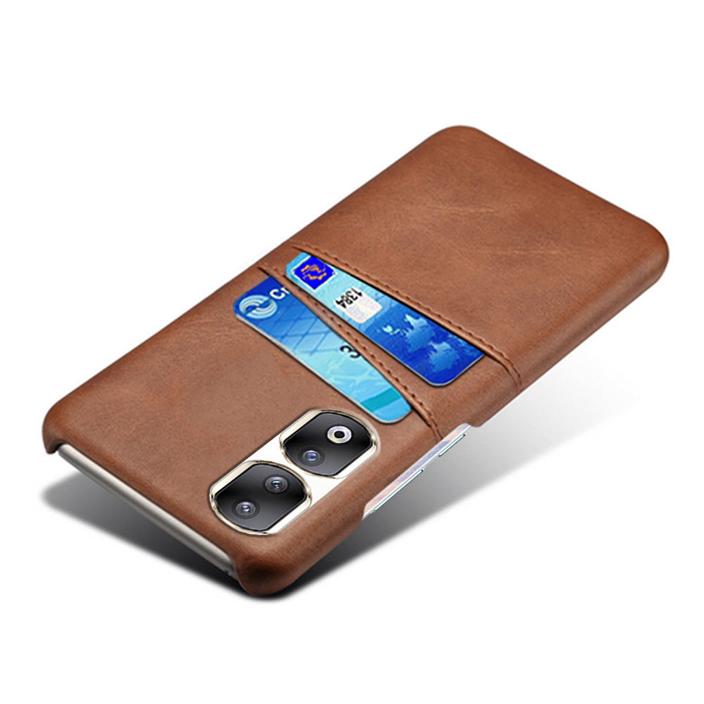 For Honor 90 Pro Dual Card Slots PU Leather Coated PC Case Anti-scratch Phone Cover