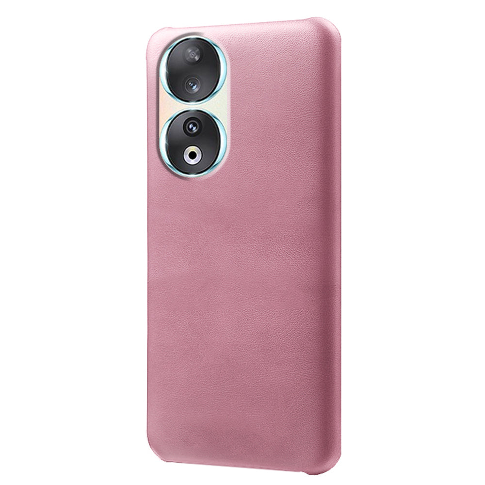 For Honor 90 PU Leather Coated Hard PC Cover Calf Texture Shockproof Phone Case