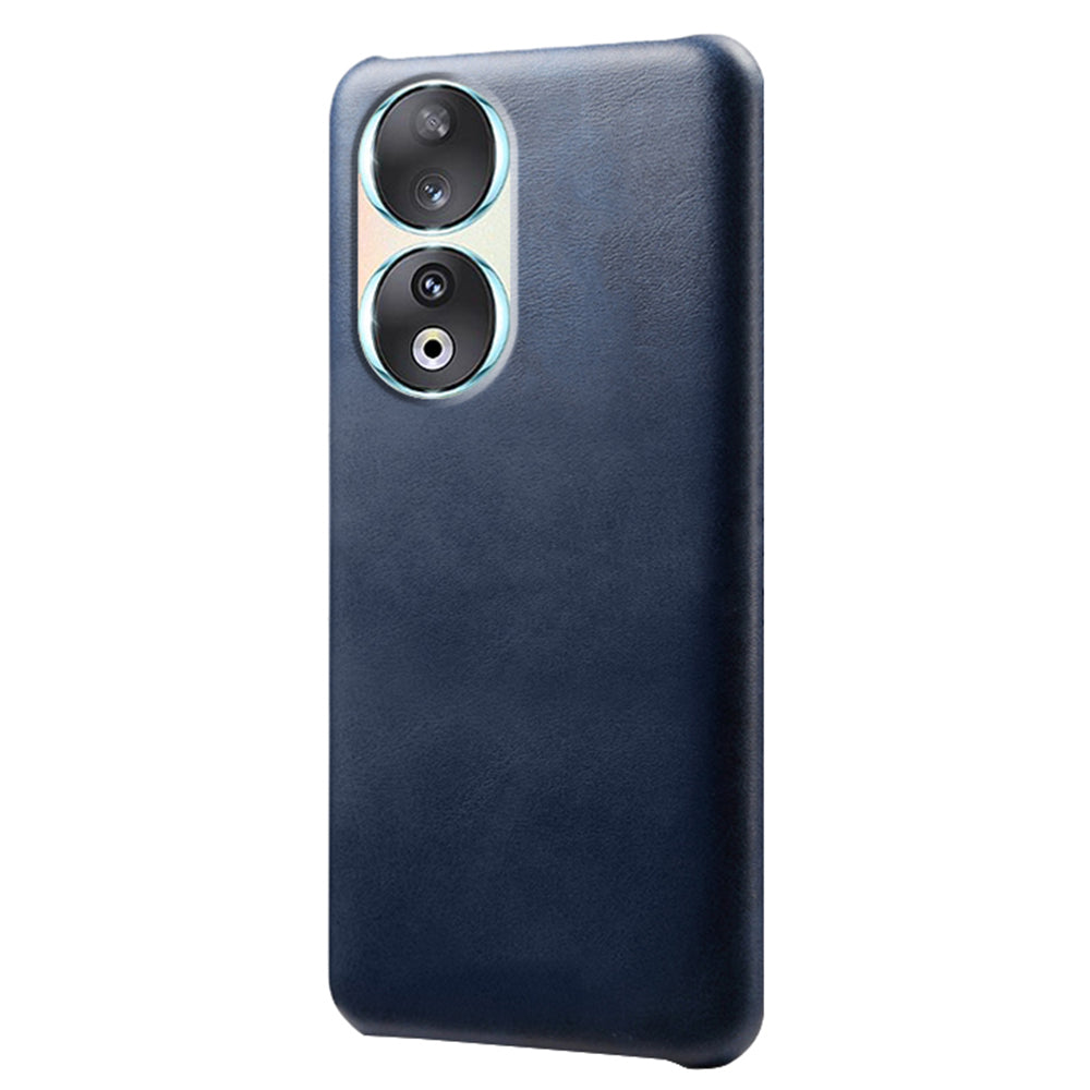For Honor 90 PU Leather Coated Hard PC Cover Calf Texture Shockproof Phone Case