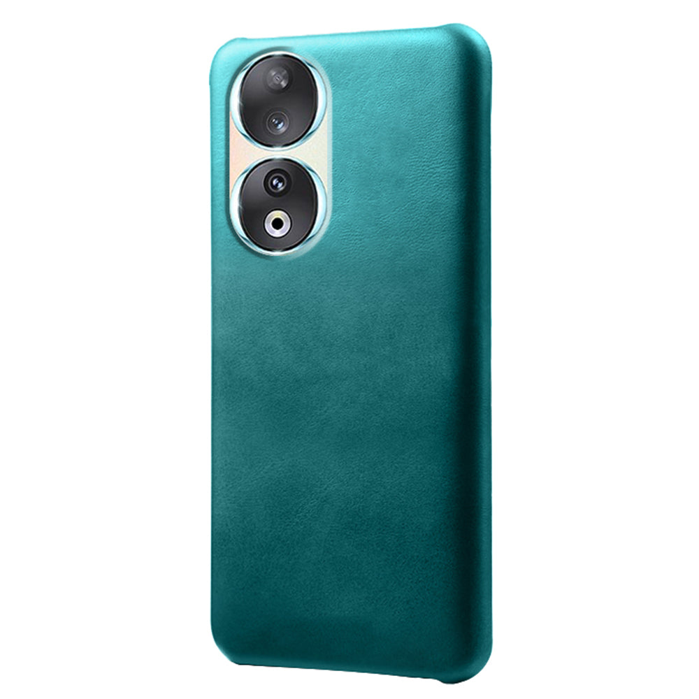 For Honor 90 PU Leather Coated Hard PC Cover Calf Texture Shockproof Phone Case