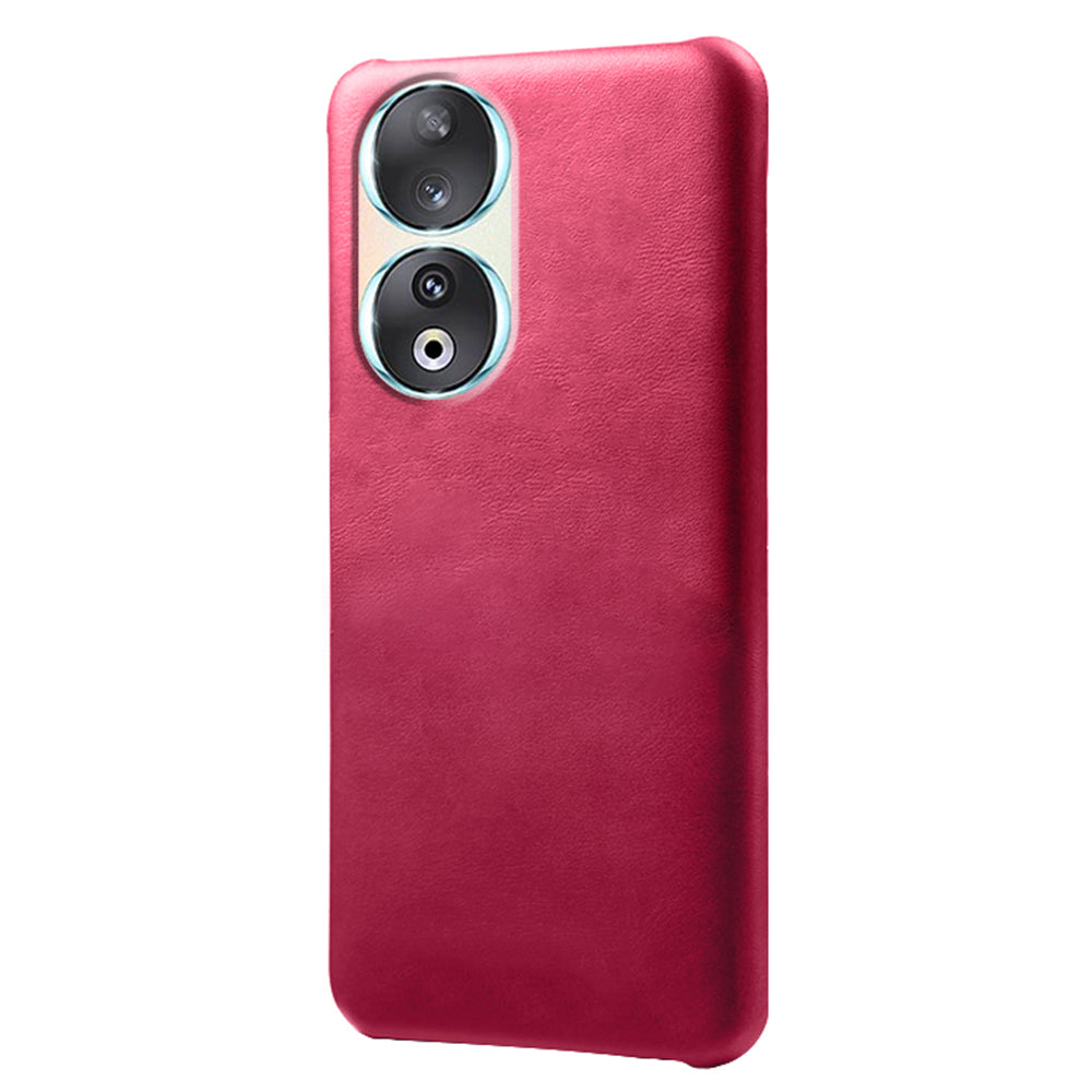 For Honor 90 PU Leather Coated Hard PC Cover Calf Texture Shockproof Phone Case