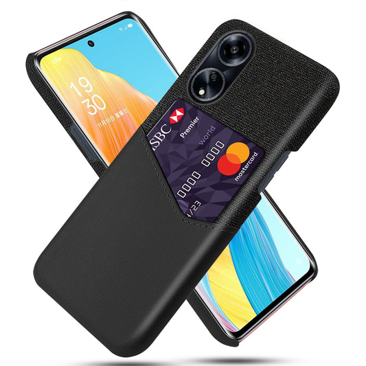 Protective Case for Oppo A1 5G / A98 5G / F23 5G , PU Leather Coated PC Cloth Texture Phone Cover with Card Slot