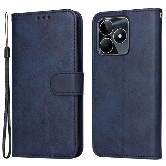For Realme C53 4G / Narzo N53 4G PU Leather Wallet Stand Case Calf Texture Shockproof Phone Cover
