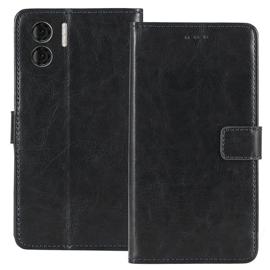 For Doogee N50 PU Leather Wallet Case Crazy Horse Texture Anti-drop Stand Cover