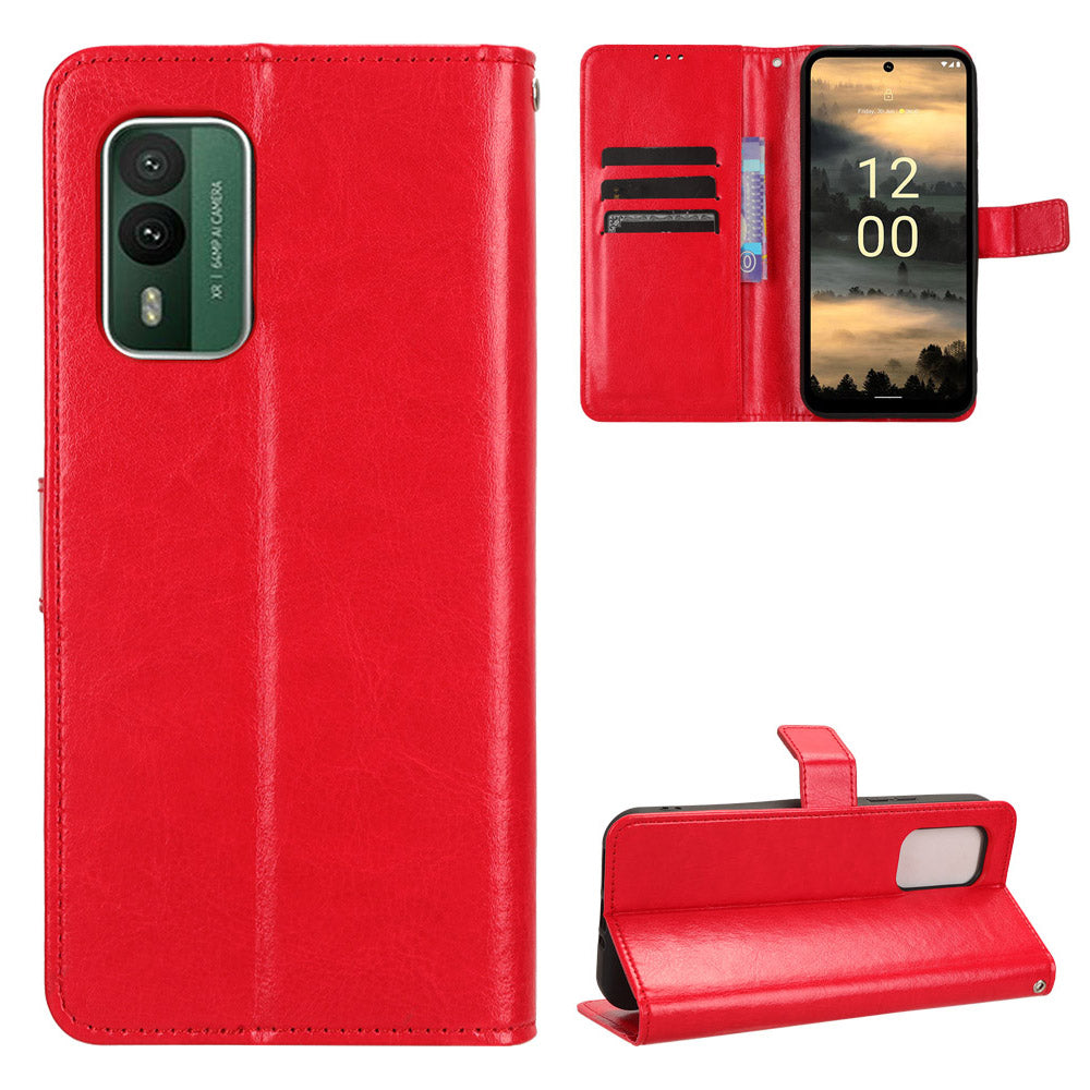 For Nokia XR21 Crazy Horse Texture Stand Wallet Case PU Leather Anti-drop Phone Cover