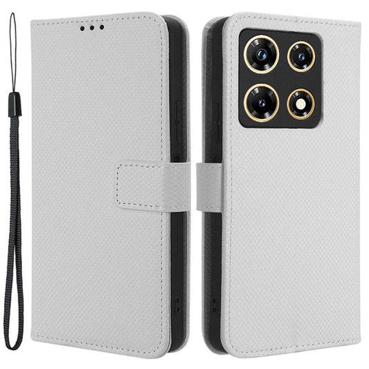 For Infinix Note 30 Pro 4G X678B Diamond Texture PU Leather Stand Case Anti-drop Wallet Cover