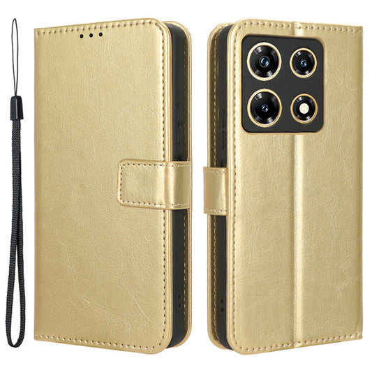 For Infinix Note 30 Pro 4G X678B Crazy Horse Texture Leather Case Anti-drop Phone Cover with Wallet Stand