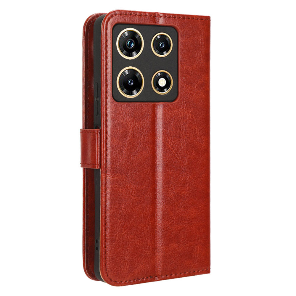 For Infinix Note 30 Pro 4G X678B Crazy Horse Texture Leather Case Anti-drop Phone Cover with Wallet Stand