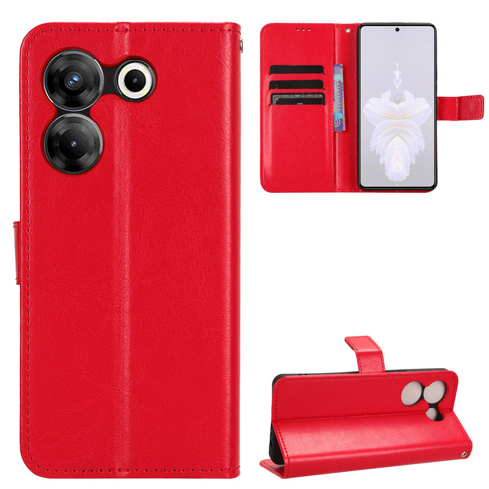 For Tecno Camon 20 Pro 5G CK8n Shockproof Leather Wallet Case Crazy Horse Texture Phone Cover with Stand