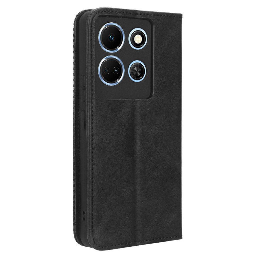 For Infinix Note 30 5G X6711 Magnetic Closing Retro Leather Cover Stand Wallet Phone Case
