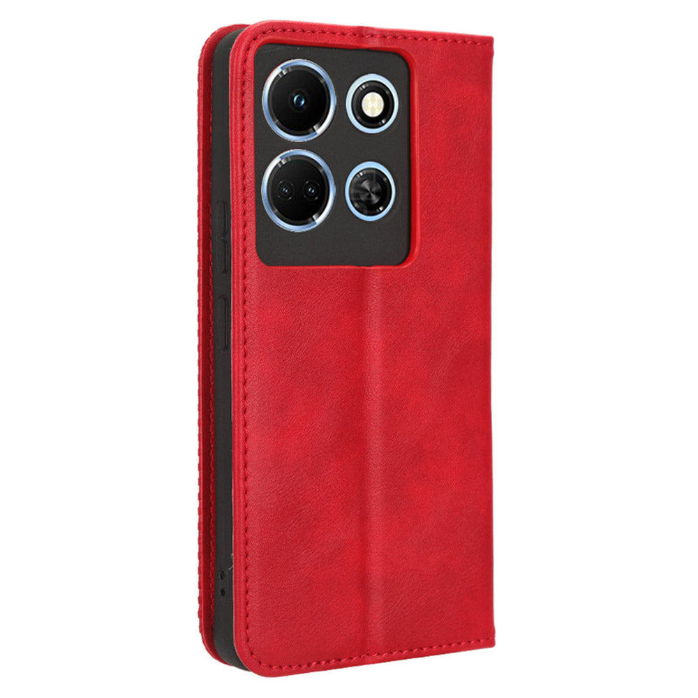 For Infinix Note 30 5G X6711 Magnetic Closing Retro Leather Cover Stand Wallet Phone Case