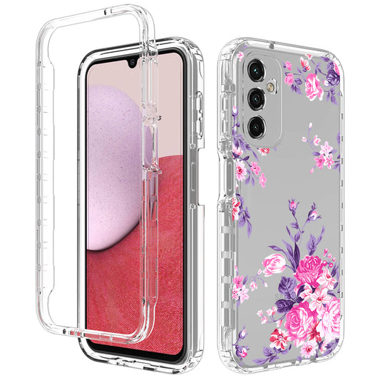 For Samsung Galaxy A14 5G / 4G Pattern Printing Phone Case Transparent PC Frame + TPU Cover