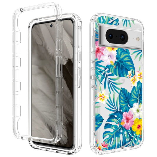 Pattern Printing Clear Phone Case for Google Pixel 8 , PC Frame + TPU Protective Phone Cover