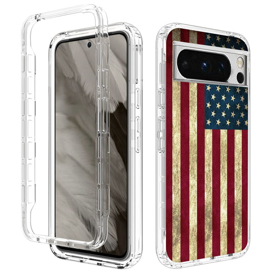 Pattern Printing Phone Case for Google Pixel 8 Pro , PC Frame + TPU Anti-drop Clear Phone Cover
