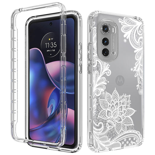 Transparent Pattern Printing Case for Motorola Edge (2022) 5G , PC Frame + TPU Cell Phone Cover