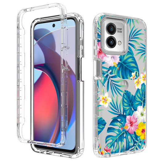 PC Frame + TPU Phone Case for Motorola Moto G Stylus 5G (2023) , Pattern Printing Clear Phone Cover