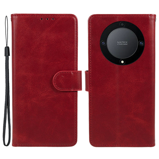 For Honor X40 5G / X9a 5G / Magic5 Lite 5G PU Leather Anti-fall Phone Case Calf Texture Wallet Stand Cover