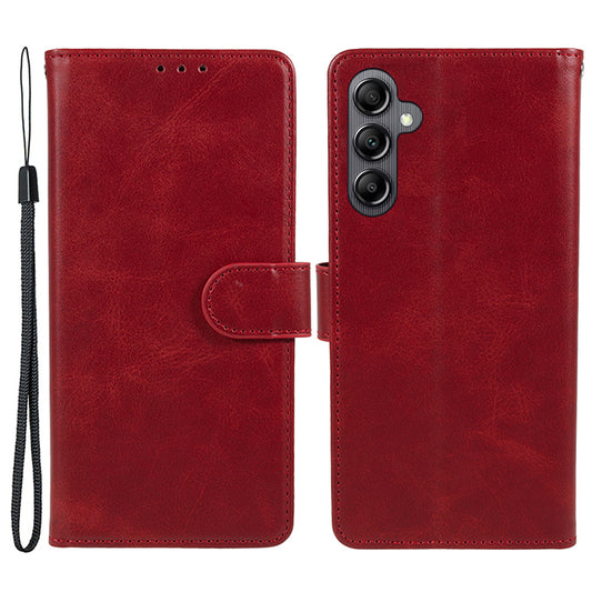 For Samsung Galaxy A14 5G / 4G Phone Leather Case Calf Texture Wallet Stand Mobile Phone Cover