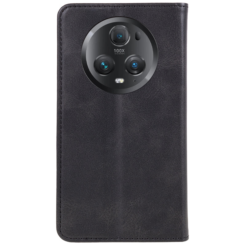 For Honor Magic5 Pro Calf Texture Shockproof PU Leather Cover Flip Stand Wallet Phone Case
