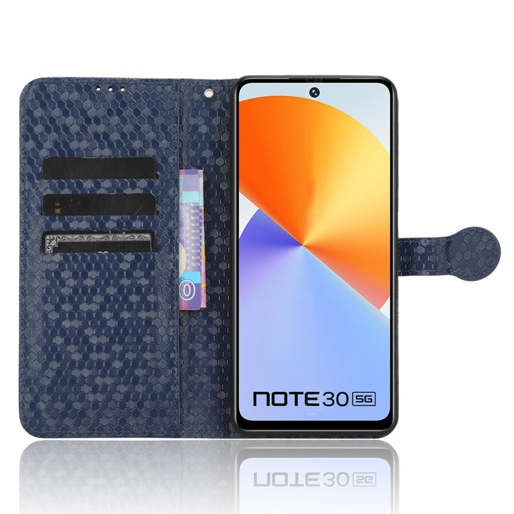 For Infinix Note 30 5G Leather Wallet Phone Case Dot Imprinted Shockproof Stand Cover