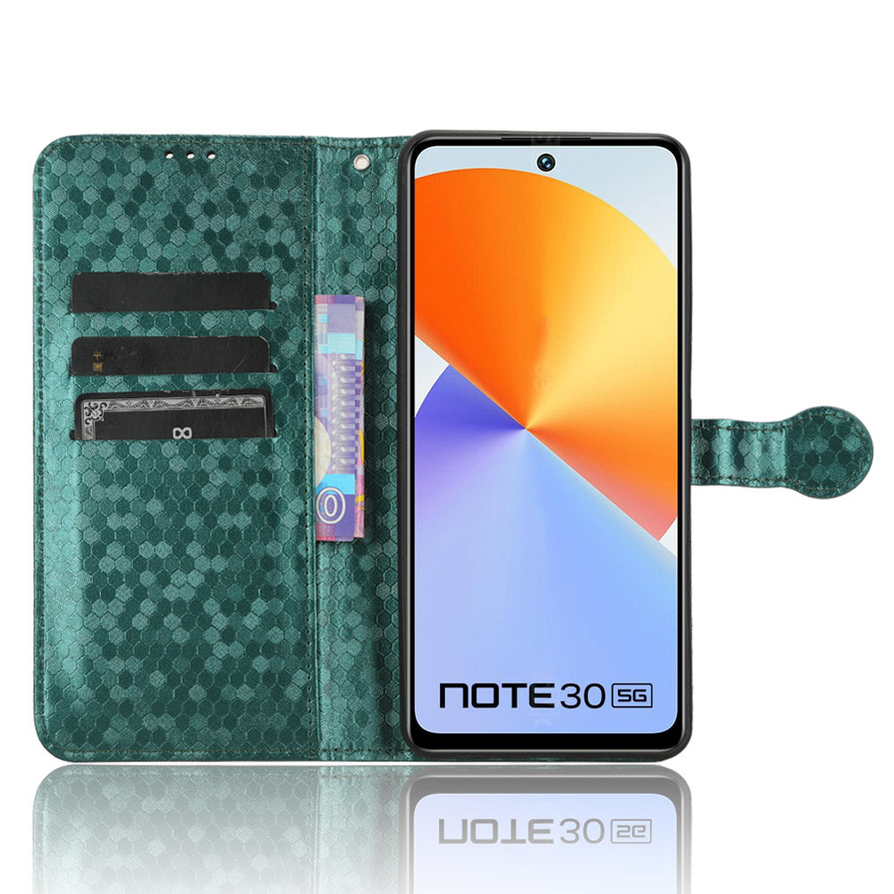 For Infinix Note 30 5G Leather Wallet Phone Case Dot Imprinted Shockproof Stand Cover